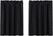 Valea Home Blackout Short Curtains Waterproof Soft Rod Pocket Kitchen Curtains for Bathroom Window Room Darkening Small Curtains for Bedroom 36 inch Length, 2 Panels, Black