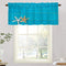 BaoNews Antique Rustic Teal Blue Kitchen Valances Half Window Curtain, Gold and White Starfish in Sand Border On Blackout Decoration Window Valances Curtains Drapes for Kitchen Bedroom, 52 X 18 Inch