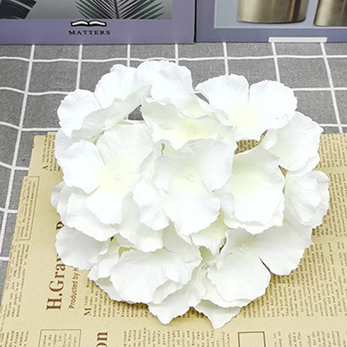 FagusHome 8 inch Big Silk Hydrangea Heads Artificial Flowers Heads with Stems 25 Pcs Fake Hydrangea Flowers for D©cor