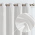 jinchan Linen Texture Curtains Light Reducing Grommet Top Drapes for Bedroom Living Room Window 2 Panels 95 Inches Length White