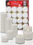 Ner Mitzvah Long Lasting Tealight Candles - 6 Hours - White in Clear Cups - Unscented - 40 Pack - Made in EU