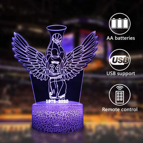 3D Illusion LED Night Light,Basketball Light 12 Colors Gradual Changing Touch Switch USB Table Lamp,Remote & Smart Touch Basketball Gifts fo Men,Women,Boys,Girls (Celebrity)