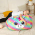 MHJY Unicorn Bean Bag Stuffed Animal Storage Beanbag Chair Cover for Kids Plush Toys Blankets Storage Bag (No Beans)