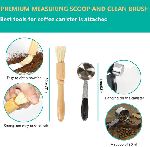 Feidet coffee canister , Airtight stainless steel coffee container with date tracker and scoop, 22 Oz coffee storage container for Grounds, Tea, Flour, Cereal, Sugar.