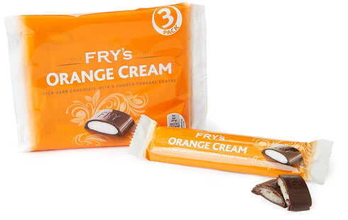 Original Cadbury Fry's Orange Cream Chocolate Bars Pack Imported From The UK England British Chocolate Candy Fry's Orange Cream Chocolate Bar New Edition Multipack 3 x 49g