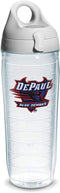 Tervis DePaul University Emblem Individual Water Bottle with Gray lid, 24 oz, Clear