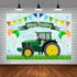 ABLIN 7x5ft Tractor Birthday Backdrop for Boy Green Grass Tractor Photography Background Farm Happy 1st Birthday Party Decorations Photo Shoot Props Cake Table Banner