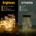 Solar Mason Jar Lights Lids, 30 LED Solar Fairy Lights for Mason Jars, Outdoor Hanging Mason Jar Lights for Garden Patio Porch Lawn Decor, Warm White (Solar Jar Lid Lights - 8 PCS)