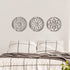 3 Pcs Thickened Wooden Rustic Wall Decor Flower Carved Wall Art Farmhouse Geometric Frame Hanging Art Decor for Home Decor (Light Brown,Round)