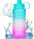 Water Bottle 64 oz Water Bottles With Times to Drink, Leakproof BPA Free Bottle with Time Marker, Reusable Daily Water Bottle for Gym, Sports & Outdoor