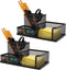 Ludato 2 Pieces Mesh Pen Holder Desk Organizers?3 Compartments Black Mesh Pencil Holder for Desk Gifts for Husband