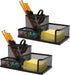 Ludato 2 Pieces Mesh Pen Holder Desk Organizers?3 Compartments Black Mesh Pencil Holder for Desk Gifts for Husband