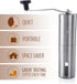 Coffee Bean Grinder Manual - Handheld Coffee Grinder Stainless Steel - Manual Coffee Grinder Burr Rany & Chel - Great for Travel and Camping