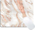 Wknoon Abstract Marble Marbled Large Gaming Mouse Pad Custom, Chic Elegant White and Rose Gold Marble Mouse Pads