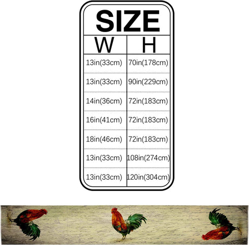 Farmhouse Rooster Table Runner Dresser Scarves,Linen Burlap Table Runners Cloth for Dinner Holiday Party, Kitchen Decor Retro Farm Chicken 13x70inch