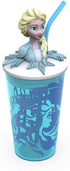 Zak Designs Disney Frozen 2 - Funtastic Tumbler Set with Straw and Unique 3D Character on Lid, Screw-On Lid with Durable Straw Keeps Liquids In (Elsa & Anna, 15 oz, BPA-Free, 2pc Set)