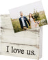 P. Graham Dunn I Love Us Whitewash 7 x 7 Wood Box Wall Photo Frame Plaque