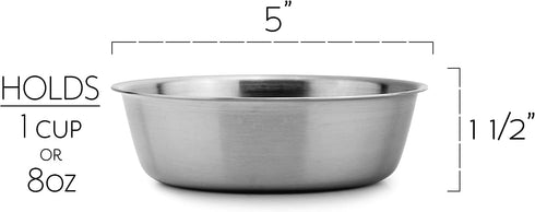 Darware Heavy Duty Stainless Steel Bowls for Baby, Toddlers & Kids (4-Pack); Great for Cereal, Desserts, Children, Portion Control & Even Pets, 1-Cup Serving Size