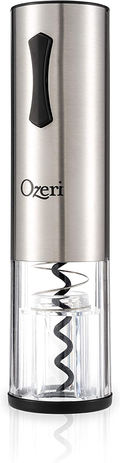 Ozeri Travel Series USB Rechargeable Electric Wine Bottle Opener, Stainless Steel