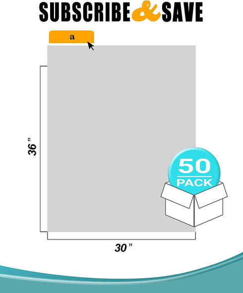 APQ Pack of 50 Heavy Duty Trash Can Liners 30 x 36 Low Density Clear Trash Liners 30x36 Thickness 1.1 Mil 20-30 Gallons Multipurpose Garbage Bag Liners Puncture Tear Resistance, Wholesale Price