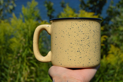 Cup Of Sunshine Cute Ceramic Campfire Coffee Mug - Campfire Gift Mug For Happy Camper - Outdoor Backpacking Mountain Camper Mugs Lovers - Cool Gifts for Friends, Moms, Christmas And Holiday Gift Cup