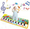 M SANMERSEN Piano Mat for Kids, 43” x 14” Dinosaur Floor Keyboard Music Dance Play Mat with 10 Demo Songs/ 8 Dinosaur Sounds/ Adjustable Volume/ Record/ Playback Musical Mat Toys Gift for Boys Girls