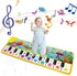 M SANMERSEN Piano Mat for Kids, 43” x 14” Dinosaur Floor Keyboard Music Dance Play Mat with 10 Demo Songs/ 8 Dinosaur Sounds/ Adjustable Volume/ Record/ Playback Musical Mat Toys Gift for Boys Girls