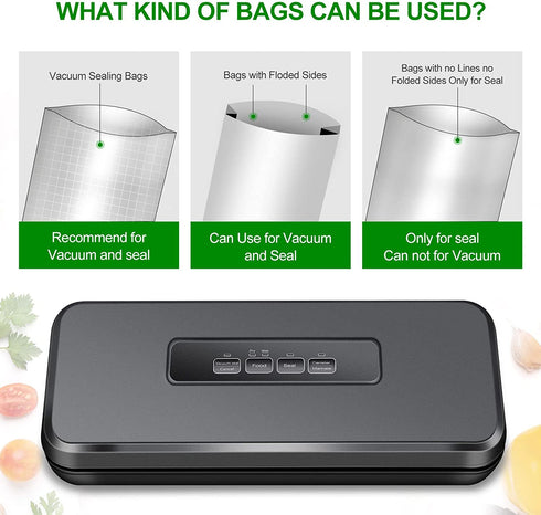 Neeyer Vacuum Sealer Machine Storage Bags,Seal a Meal Vacuum Sealers BPA Free Safe Universal Pre-Cut bag, 100 Pint 8" x 12"
