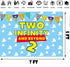 HEETON Two Infinity and Beyond Backdrop Buzz Banner Light Year Toy Inspired Story 2nd Birthday Balloons Party Supplies Decorations Photo Prop for Girl Boy Baby Background -7 x 5ft