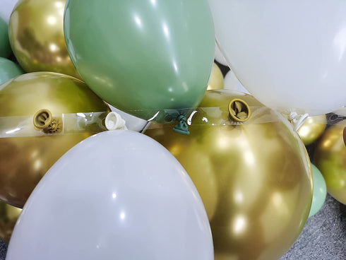 Boognt DIY Sage Green and White Balloon Garland Arch Kit for Boho Jungle Safari Outdoor Woodland Baby Shower Eucalyptus Wedding Bridal Shower Birthday Backdrop Party Decoration