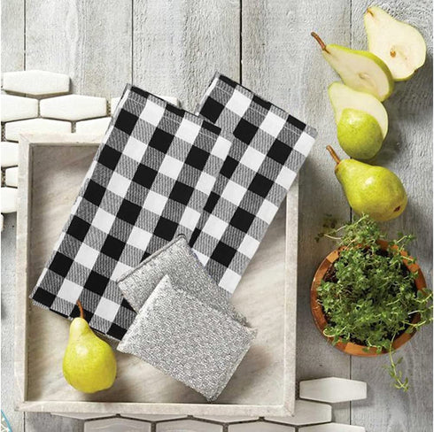 HTFDStar Cloth Napkins Set of 12, 18 X 18IN Napkins Cloth Washable, Reusable Napkins,Black and White Checkered Tablecloth, White Napkins,Black Napkins, Everyday Use Dinner Napkins/Table Napkins