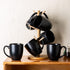 AmorArc Coffee Mugs Set of 6, Ceramic coffee mugs with large handle for Men Women friends, 16oz Coffee Mugs for Coffee,Tea,Latte,Cocoa. Easy to Hold&Clean, Dishwasher&Microwave Safe, Matt Black