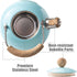 ROCKURWOK Tea Kettle, Stovetop Whistling Teapot, Stainless Steel, Blue, 2.43-Quart