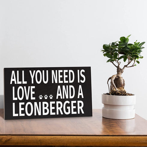 JennyGems Leonberger Sign, All You Need is Love and a Leonberger, Wood Sign, 9.5x5.5 Inches, Leonberger Mom, Leonberger Gifts, Leonberger Dogs, Leonberger Decor, American Made