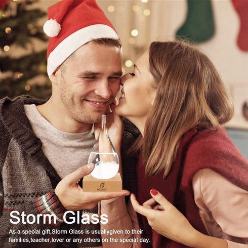 Valentines Day Gift Snow Globe Storm Glass Decorative Bottle Weather Station, with Water Globe Festival Gift For Xmas Valentines Day Anniversary Birthday Mothers Day, Office Home Tabletop Decor (S)