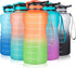 Gusgopo Large Half Gallon/64oz Motivational Water Bottle with Time Marker & Straw, Leakproof Tritan BPA Free Water Jug, Ensure You Drink Enough Water Daily for Fitness,Gym and Outdoor Sports