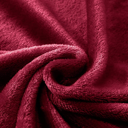 Hannah Linen Plush Fleece Blanket - Cozy Throw Blankets for Couch & Sofa - Lightweight Microfiber Fleece Throw - Super Soft, Warm & Comfy for All Seasons (50x60, Red)