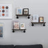 MOOACE Pipe Shelf Brackets 6 Packs, Industrial DIY Floating Shelf Bracket Black, Wall Mounted Metal Shelving Supports, L Bracket Rustic Vintage Look