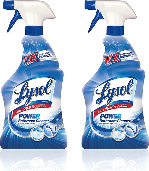 Lysol Power Bathroom Cleaner Spray, Island Breeze, 28oz (Pack of 2)