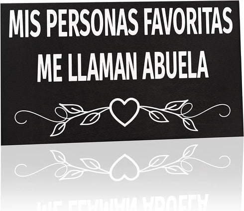 JennyGems Gifts for Abuela, Abuela Gifts from Granddaughter Grandson, Mis Personas Favoritas Me Llaman Abuela Wooden Sign, Regalo Para Abuela, Abuela Gifts for Christmas, Grandma Birthday Gifts