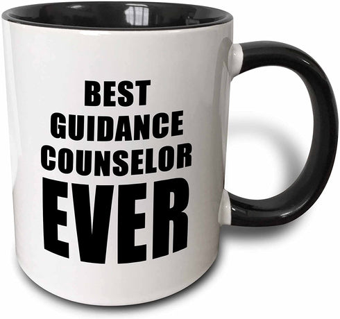 3dRose Best Guidance Counselor Ever Mug, 11 oz, Black