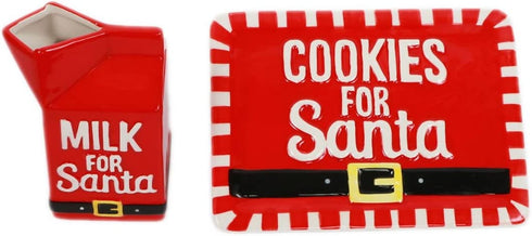 DEI Cookies and Milk for Santa Plate and Milk Container Holiday Set