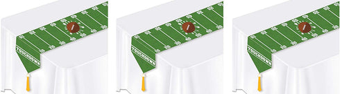 Beistle Printed Game Day Table Runners 3 Piece, 11" x 6', Multicolored