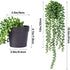 FUNARTY 2pcs Fake Hanging Plants, Artificial Succulent Plants String of Pearls with Planter, Faux Plants for Wall Home Garden Decor