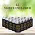 JOELELI 50th Birthday Party Decorations Can Cooler Sleeves, Neoprene Can Sleeves for Beer - 50th Anniversary Decorations and Birthday Gift for Men & Women, Black & Gold (12 Pcs)