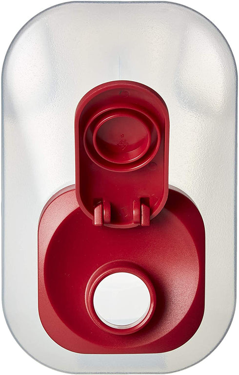 Goodcook 1 Quart Mixing Easy Pour Bottle with measurments Rounded Grip, Tighten Square Cap with snap Lock Cap, clear and red