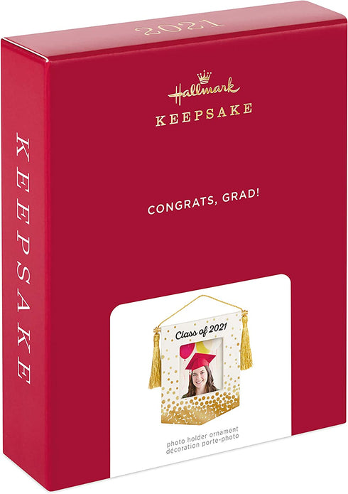 Hallmark Keepsake Christmas Ornament 2021 Year-Dated, Congrats, Grad! Class of 2021 Photo Frame, Porcelain