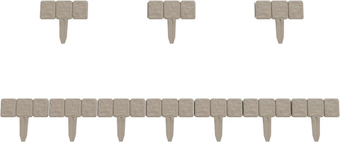 Pure Garden 82-YJ459 Garden 10-Piece-Set of Decorative Flower Bed Edging for Landscaping 8-Foot Stone Border Interlocking Outdoor Lawn Stakes, Putty
