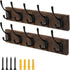 Coat Rack Wall Mount, POZEAN 2 Pack Hat Rack with 10 Wall Hooks Coat Hooks, Wall Coat Racks with Hooks for Hanging Coats, Hats, Jacket, Bags, Scarf, Keys