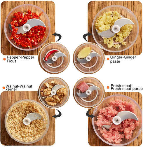 FUHUIM Mini Electric Garlic Chopper, Fits for Cutter Vegetables/Meat Grinder/Garlic Chooper/Fruits Masher/Salad Grinder, Great Kitchen Blender Gadgets(250ML)